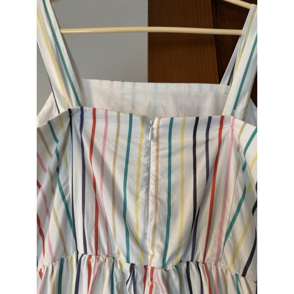 J Crew Candy Striped Full Length Fit & Flare Sundress With Pockets S/M - Picture 4 of 12